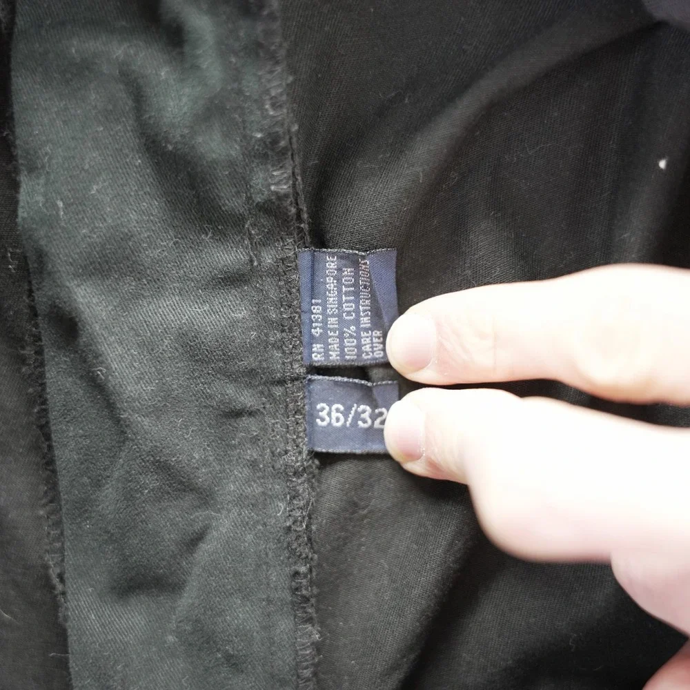 Polo Ralph Lauren‎ Hammond Pant Mens 36x32 Black Double Pleated Cuffed Chinos